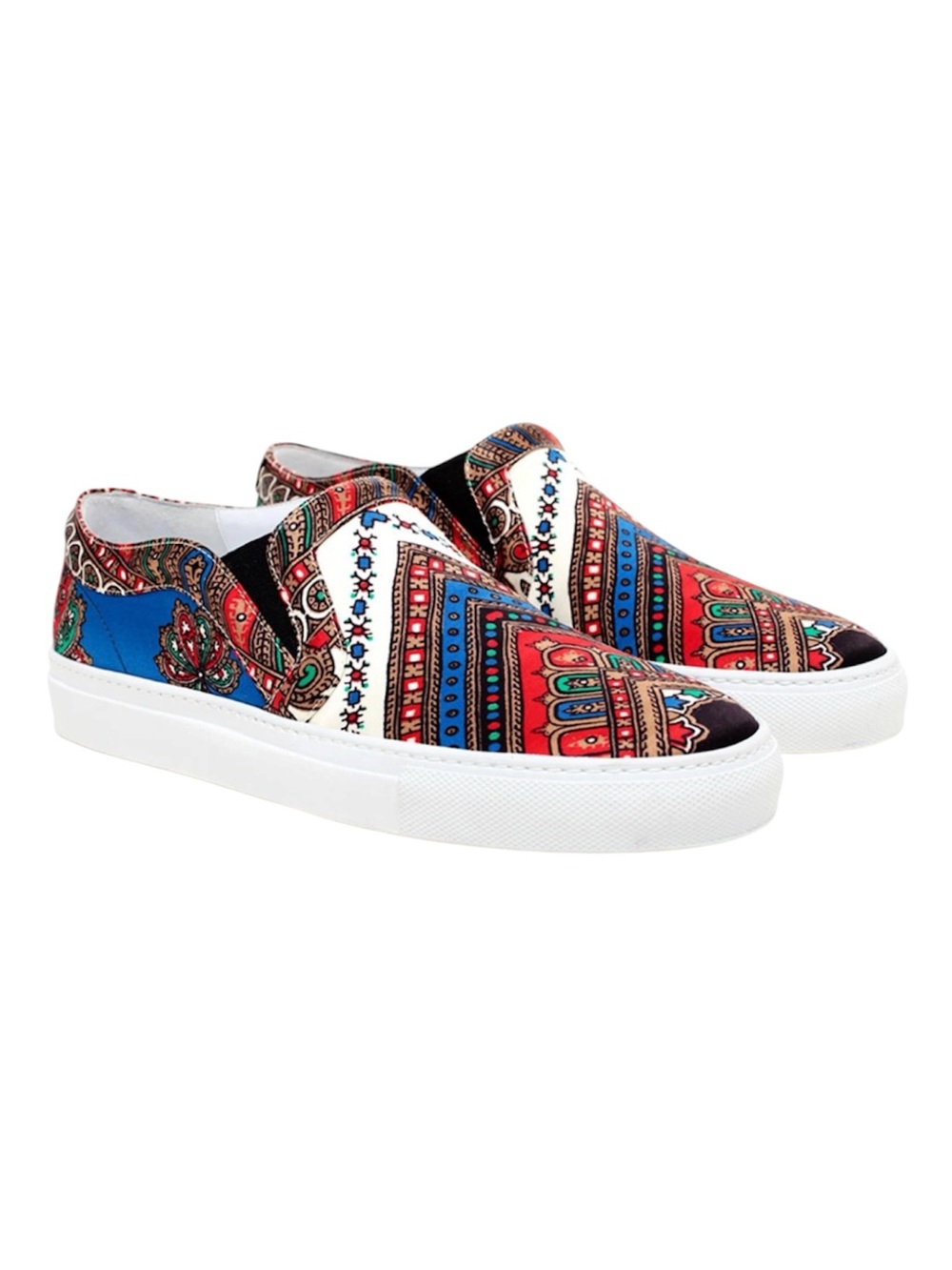 GIVENCHY Silk Tapestry Printed Slip On Sneakers Multicolor Size 37